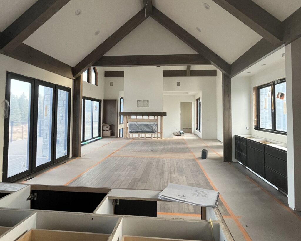 Interior of a home undergoing construction and interior design